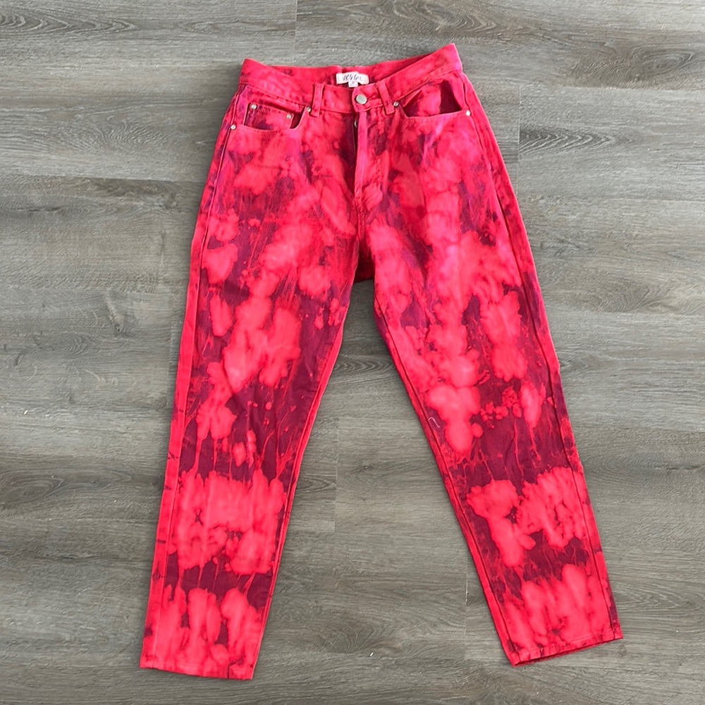 VRG GRL Vibrant PINK Tie-Dye Jeans